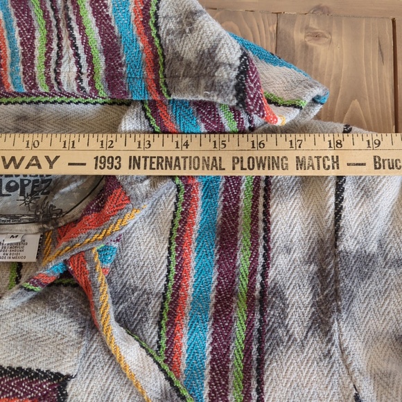Original Senor Lopez Woven Baja Hoodie Pullover Poncho Surfer Adult SZ M - Picture 8 of 11